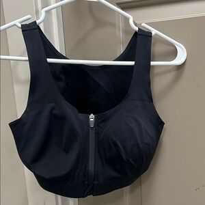 ZYIA Black Zipper Front Sports Bra Intimates